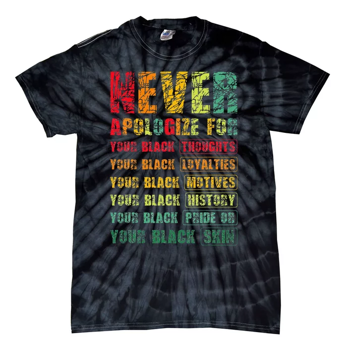 Juneteenth Scratch Never Apologize For Your Blackness Tie-Dye T-Shirt