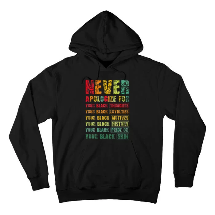 Juneteenth Scratch Never Apologize For Your Blackness Tall Hoodie