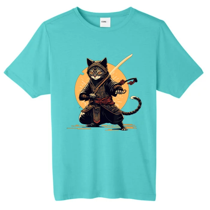 Japanese Samurai Ninja Cat Anime Kawaii Catzilla Cat ChromaSoft Performance T-Shirt