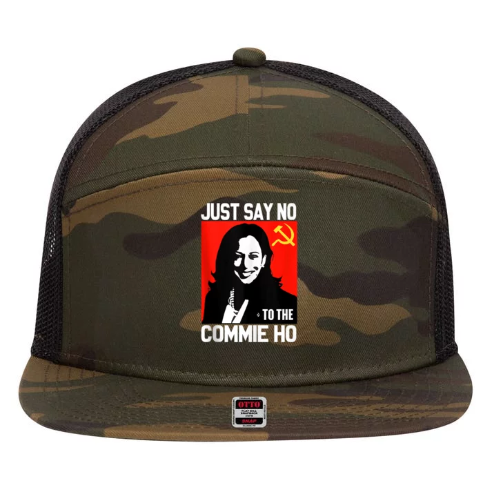 Just Say No To The Commie Ho Kamala 7 Panel Mesh Trucker Snapback Hat