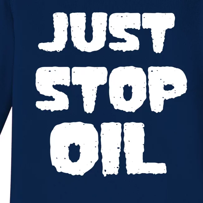 Just Stop Oil Baby Long Sleeve Bodysuit