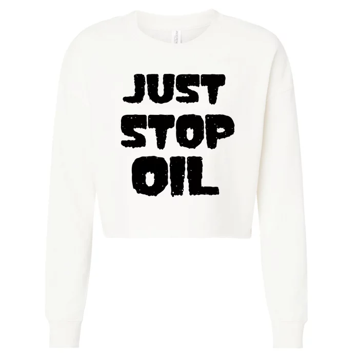 Just Stop Oil Cropped Pullover Crew