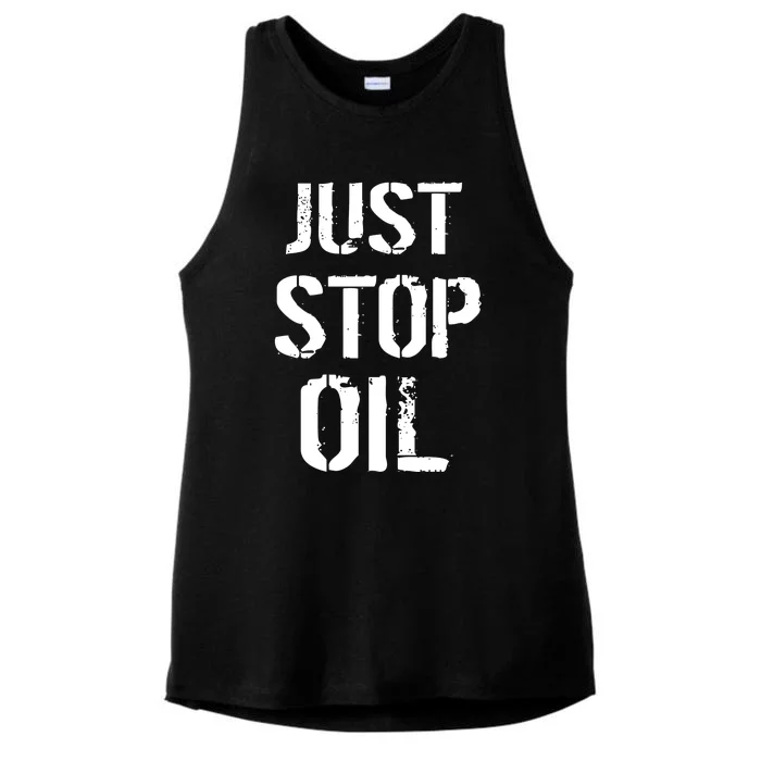 Just Stop Oil Climate Crisis Ladies Tri-Blend Wicking Tank