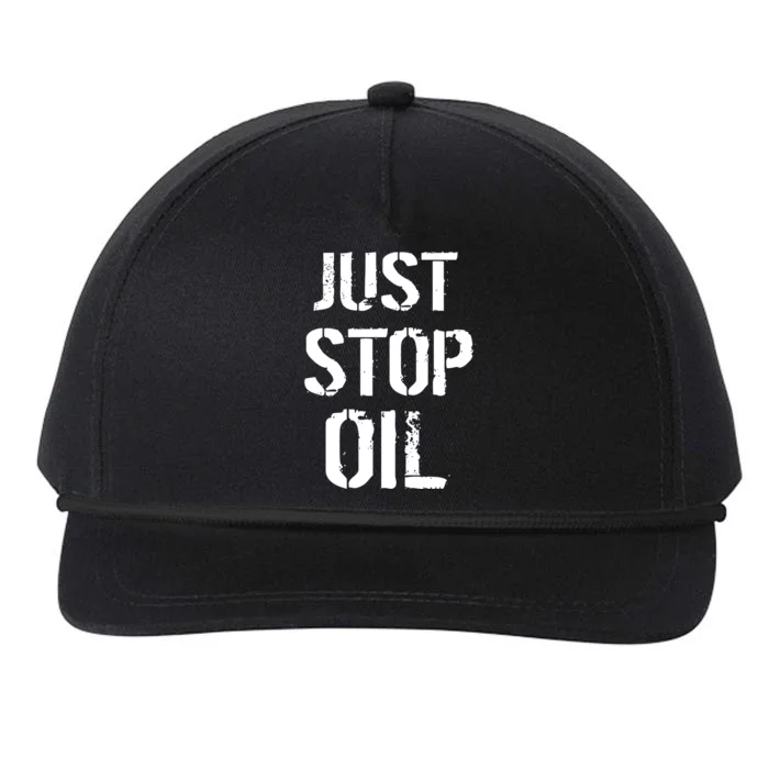 Just Stop Oil Climate Crisis Snapback Five-Panel Rope Hat