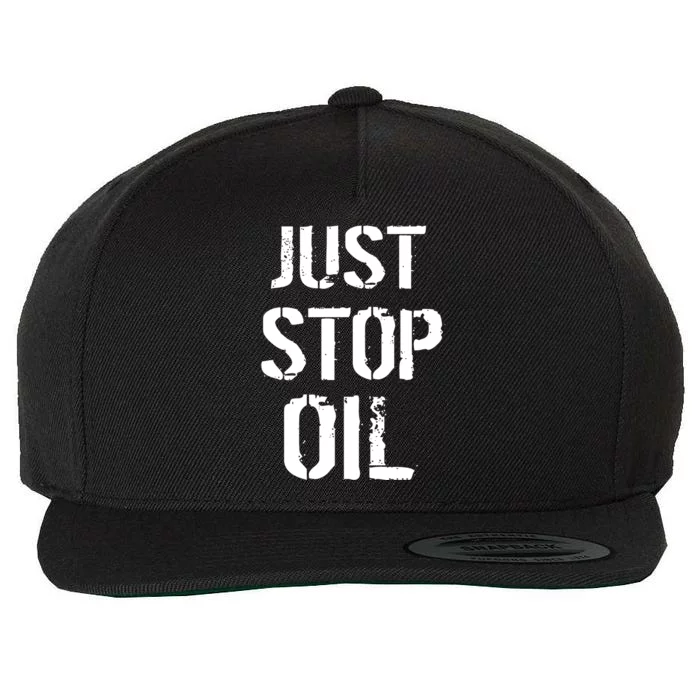 Just Stop Oil Climate Crisis Wool Snapback Cap