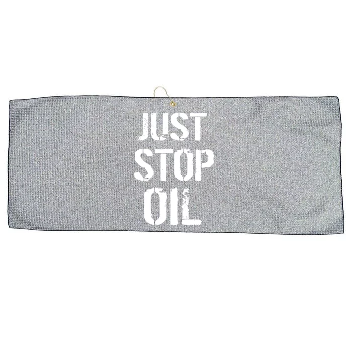 Just Stop Oil Climate Crisis Large Microfiber Waffle Golf Towel