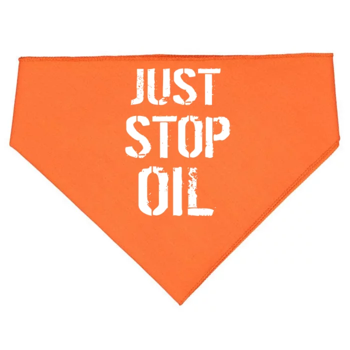 Just Stop Oil Climate Crisis USA-Made Doggie Bandana