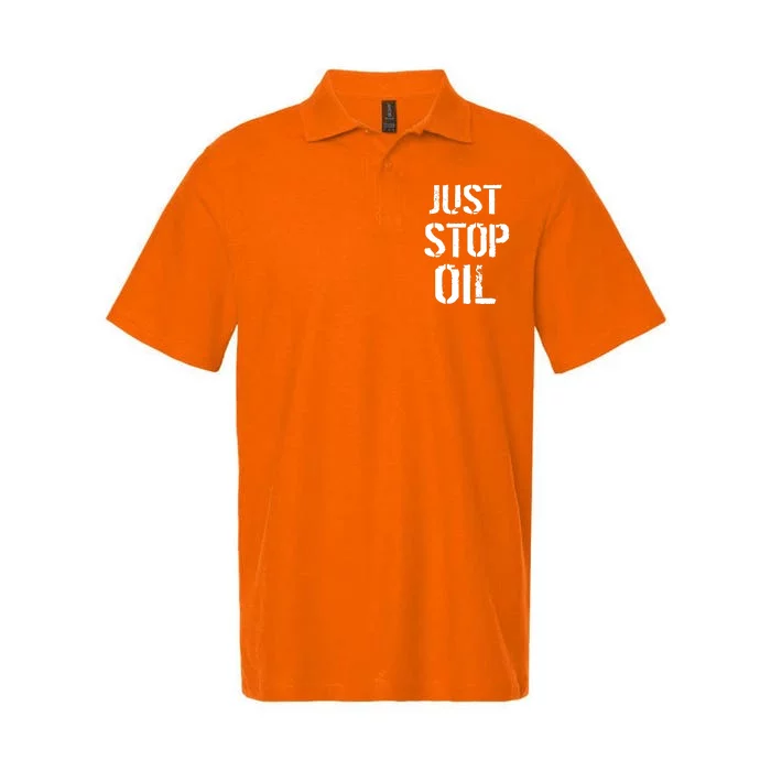 Just Stop Oil Climate Crisis Softstyle Adult Sport Polo