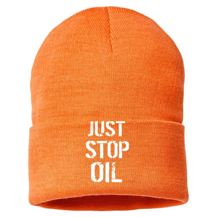 Just Stop Oil Climate Crisis Sustainable Knit Beanie