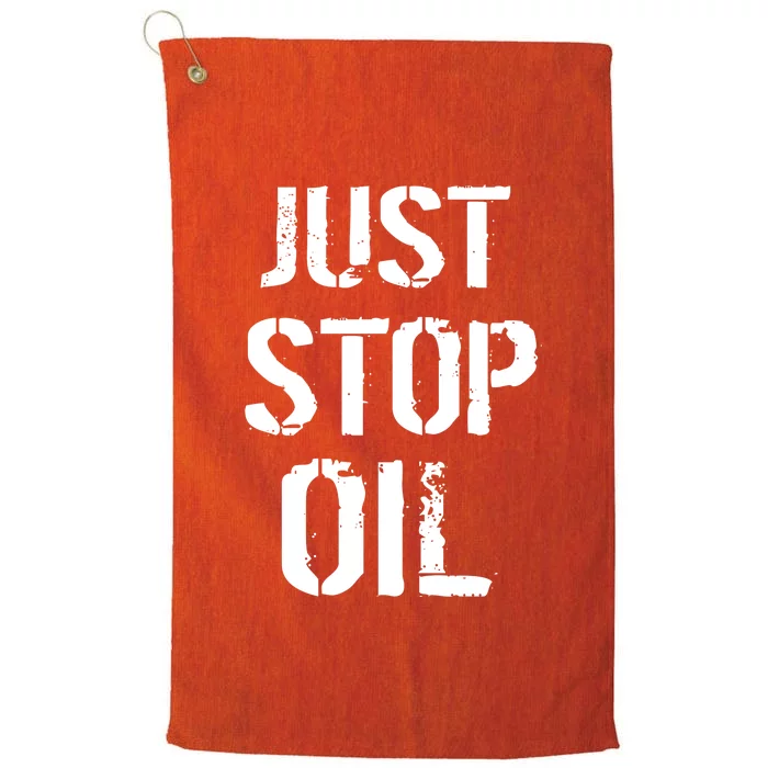 Just Stop Oil Climate Crisis Platinum Collection Golf Towel