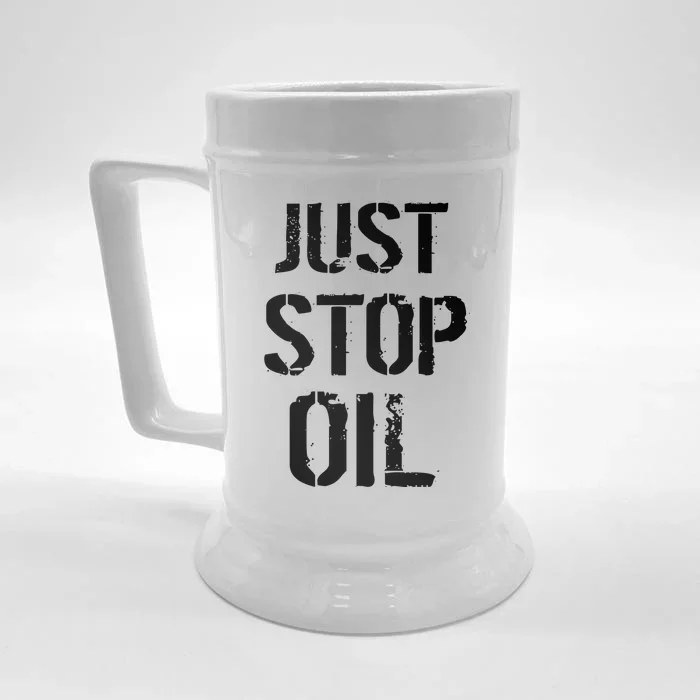 Just Stop Oil Climate Crisis Front & Back Beer Stein