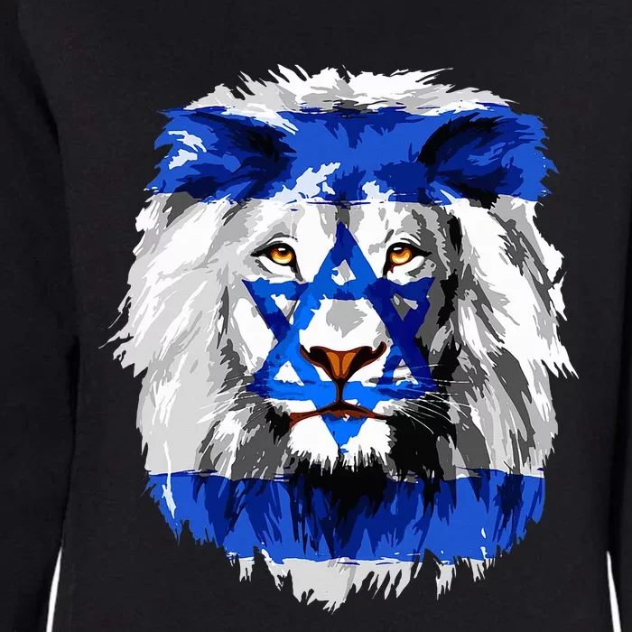 Jew Star Of David Lion Head Patriotic Jewish Flag Womens California Wash Sweatshirt