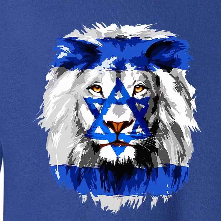 Jew Star Of David Lion Head Patriotic Jewish Flag Toddler Sweatshirt