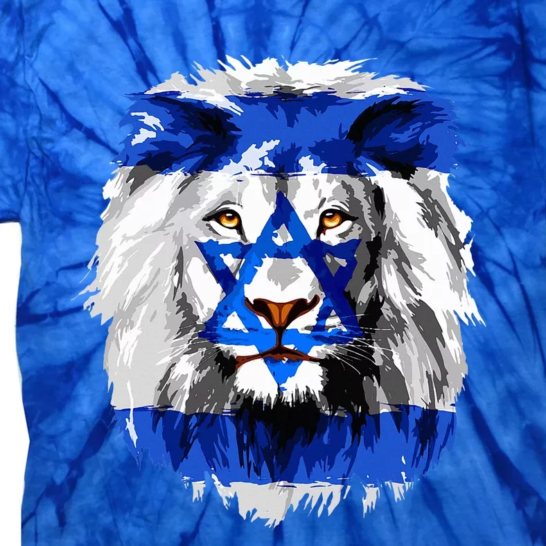 Jew Star Of David Lion Head Patriotic Jewish Flag Tie-Dye T-Shirt