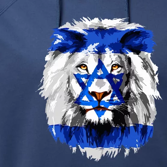 Jew Star Of David Lion Head Patriotic Jewish Flag Performance Fleece Hoodie