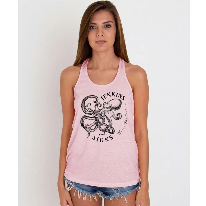 Jenkins Signs Octopus Premium Women's Knotted Racerback Tank