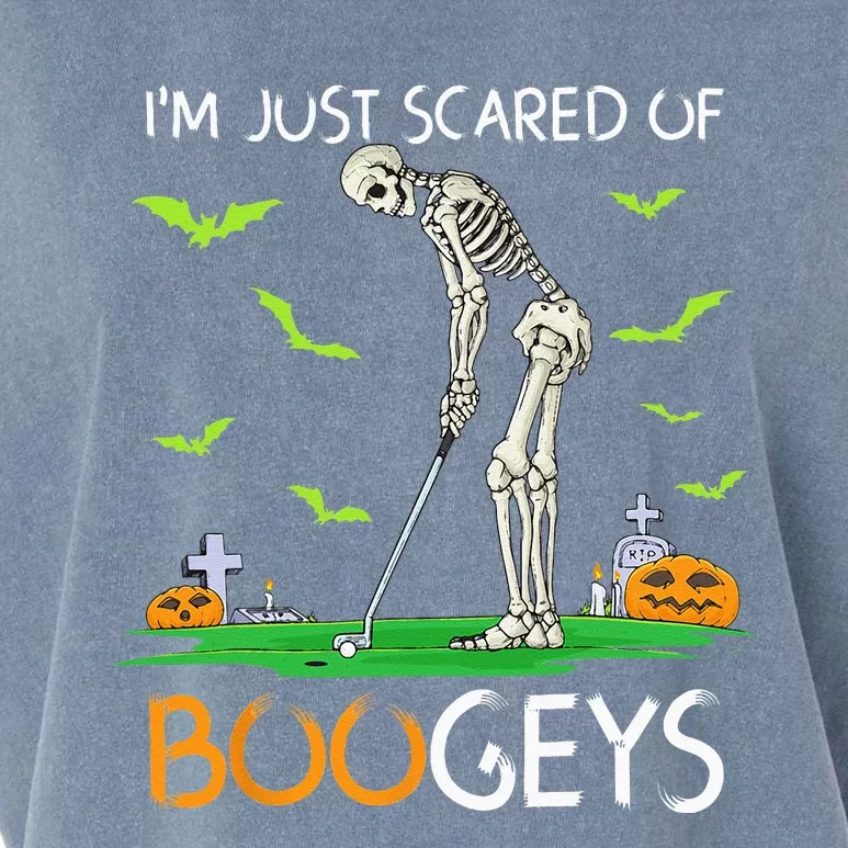 Just Scared Of Bogeys Skeleton Golf Halloween Garment-Dyed Women's Muscle Tee