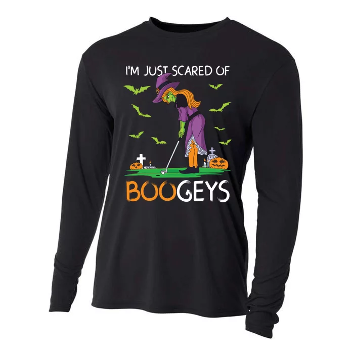 Just Scared Of Bogeys Witch Golf Halloween Cooling Performance Long Sleeve Crew