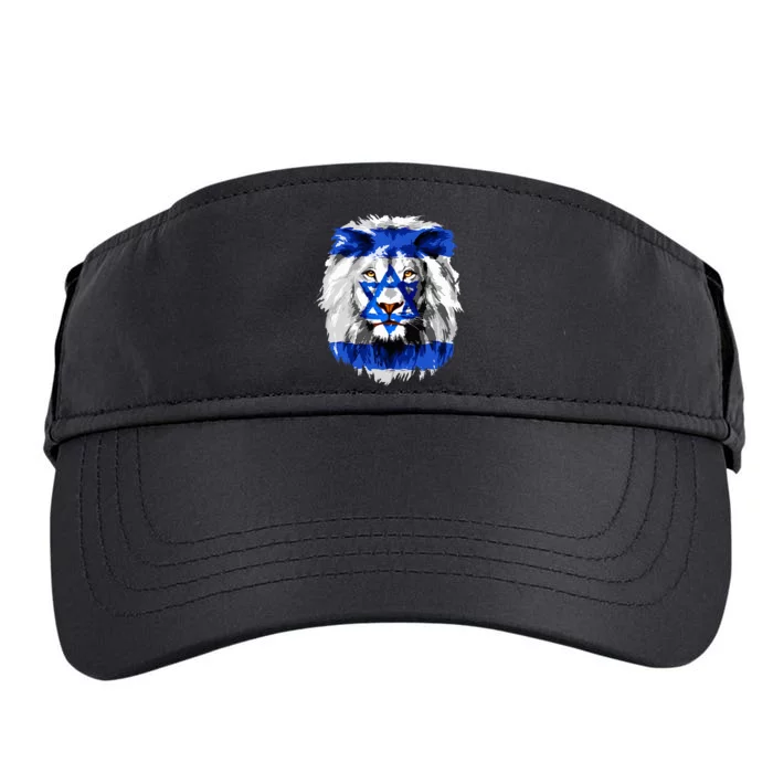 Jew Star Of David Lion Head Patriotic Jewish Flag Adult Drive Performance Visor