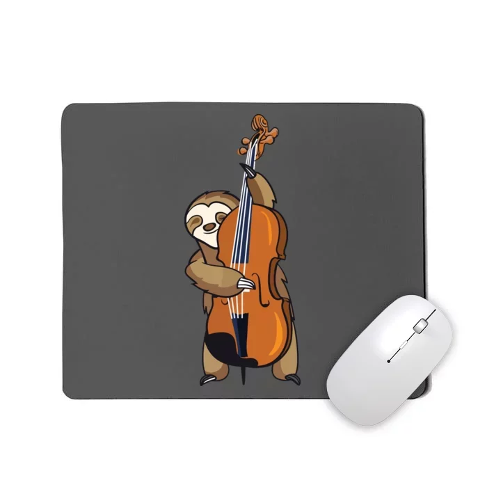 Jazz Sloth Playing Upright Bass Cool Musician Gifts Mousepad