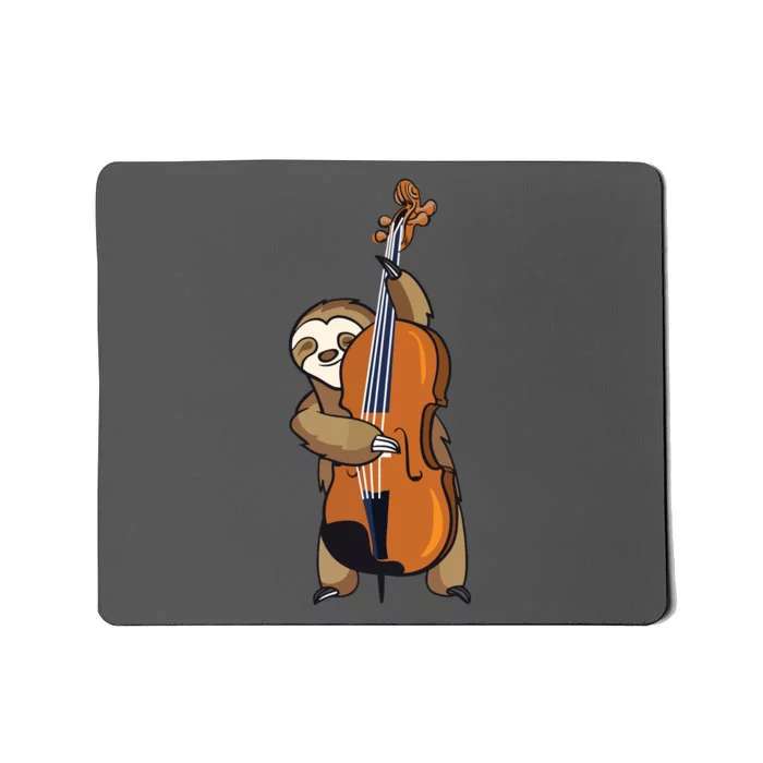 Jazz Sloth Playing Upright Bass Cool Musician Gifts Mousepad