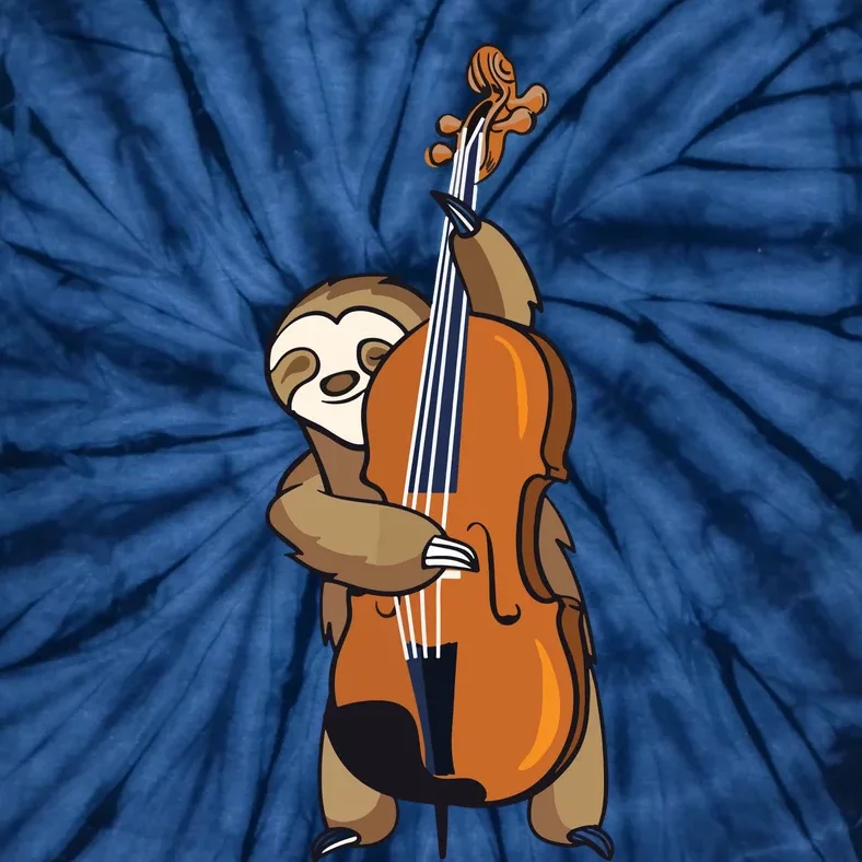 Jazz Sloth Playing Upright Bass Cool Musician Gifts Tie-Dye T-Shirt