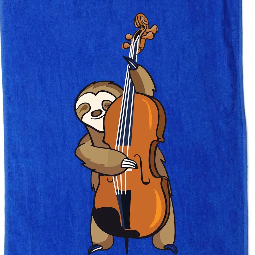 Jazz Sloth Playing Upright Bass Cool Musician Gifts Platinum Collection Golf Towel