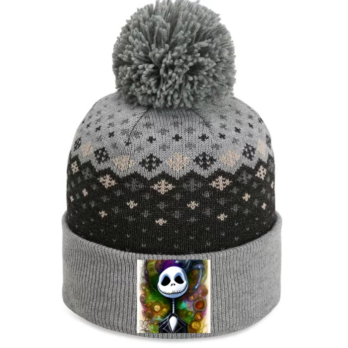 Jack Skellington Portrait Christmas The Baniff Cuffed Pom Beanie