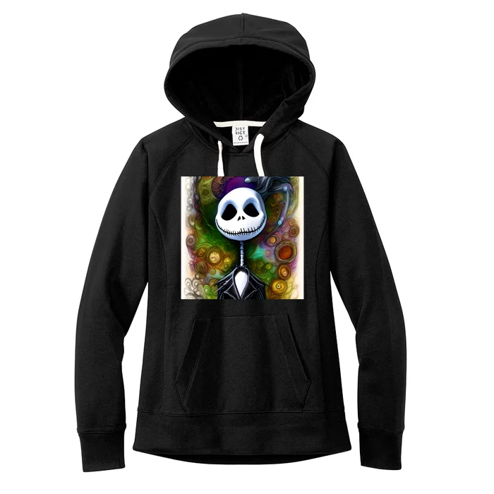 Jack Skellington Portrait Christmas Women's Fleece Hoodie