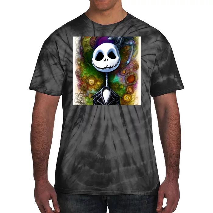 Jack Skellington Portrait Christmas Tie-Dye T-Shirt