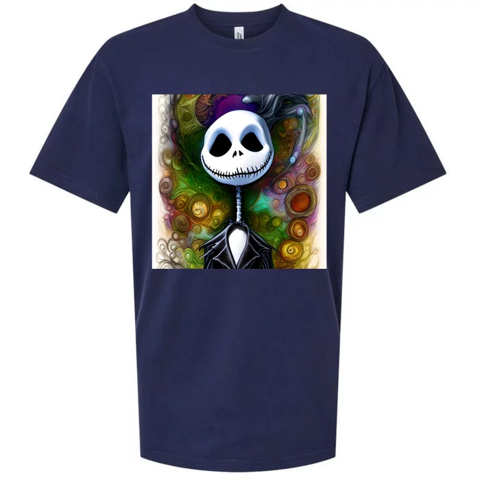 Jack Skellington Portrait Christmas Sueded Cloud Jersey T-Shirt