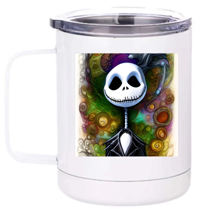 Jack Skellington Portrait Christmas Front & Back 12oz Stainless Steel Tumbler Cup