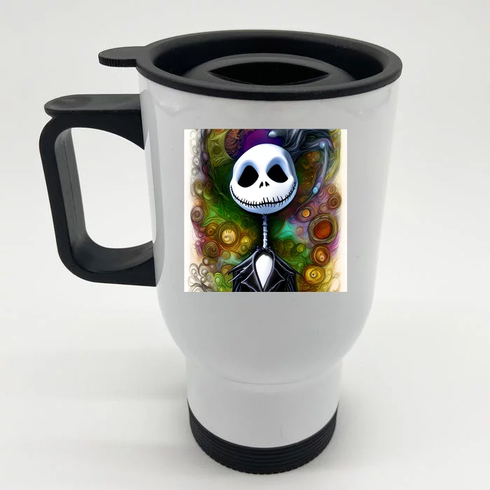 Jack Skellington Portrait Christmas Front & Back Stainless Steel Travel Mug