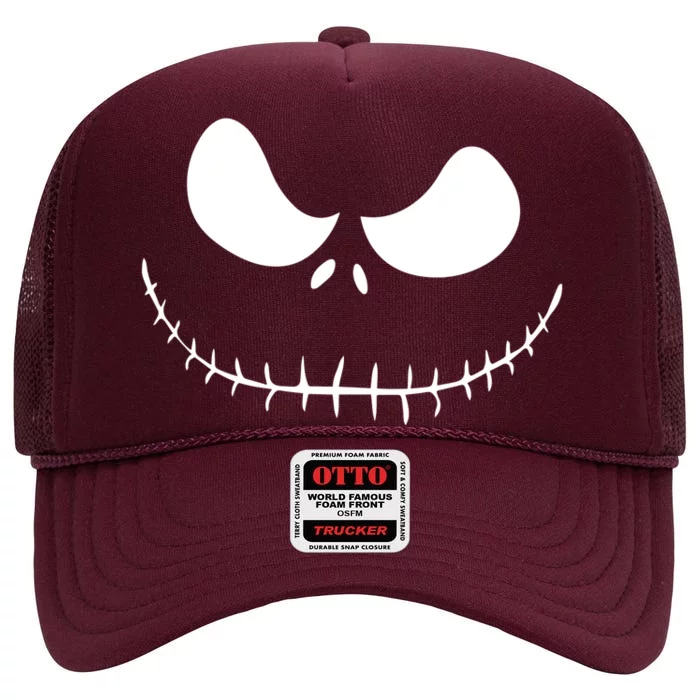 Jack Skellington Pumpkin High Crown Mesh Trucker Hat