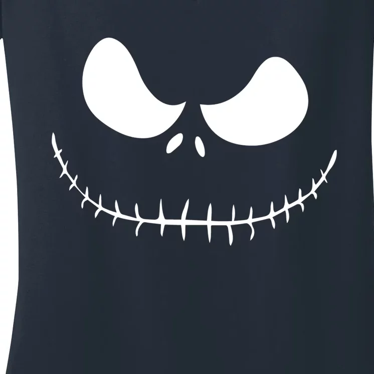 Jack Skellington Pumpkin Women's V-Neck T-Shirt