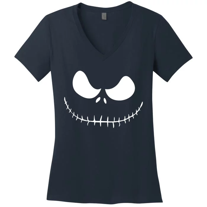 Jack Skellington Pumpkin Women's V-Neck T-Shirt