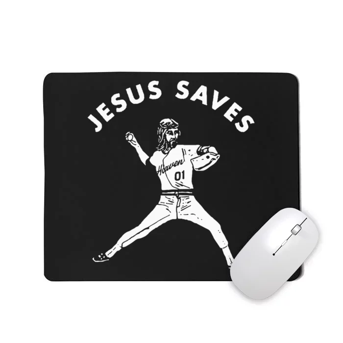 Jesus Saves Religious Christian Faith Baseball Mousepad