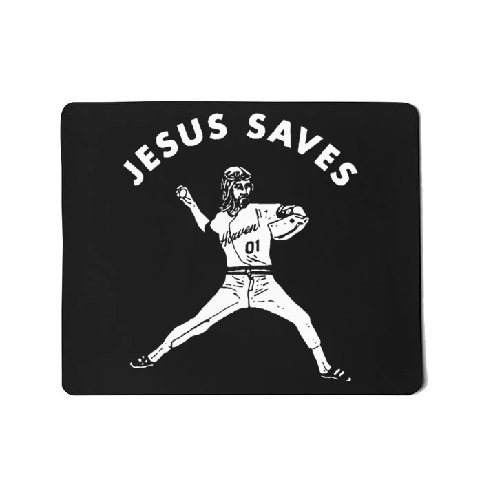 Jesus Saves Religious Christian Faith Baseball Mousepad