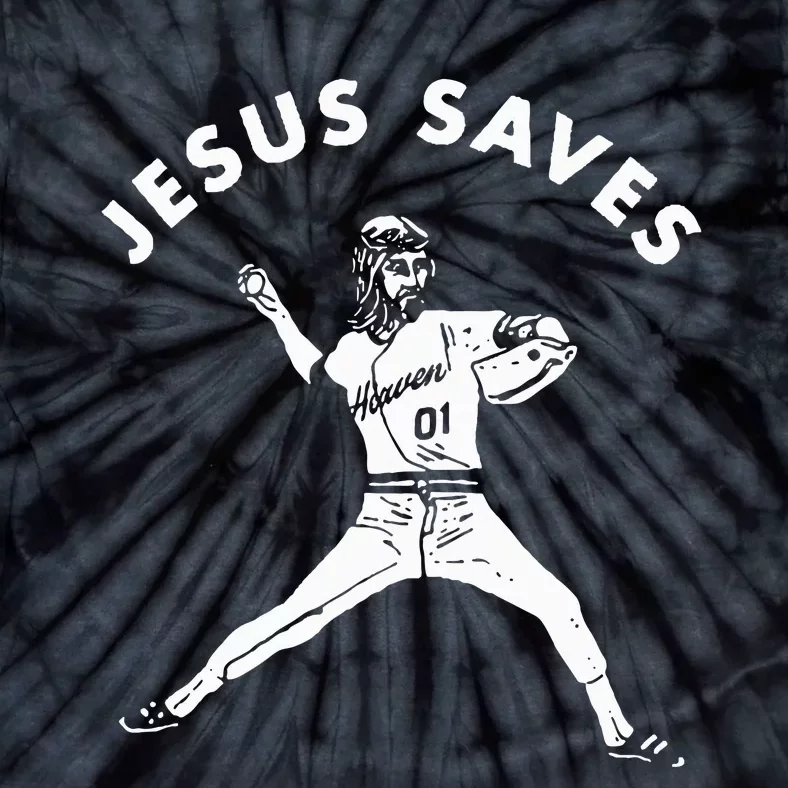 Jesus Saves Religious Christian Faith Baseball Tie-Dye T-Shirt