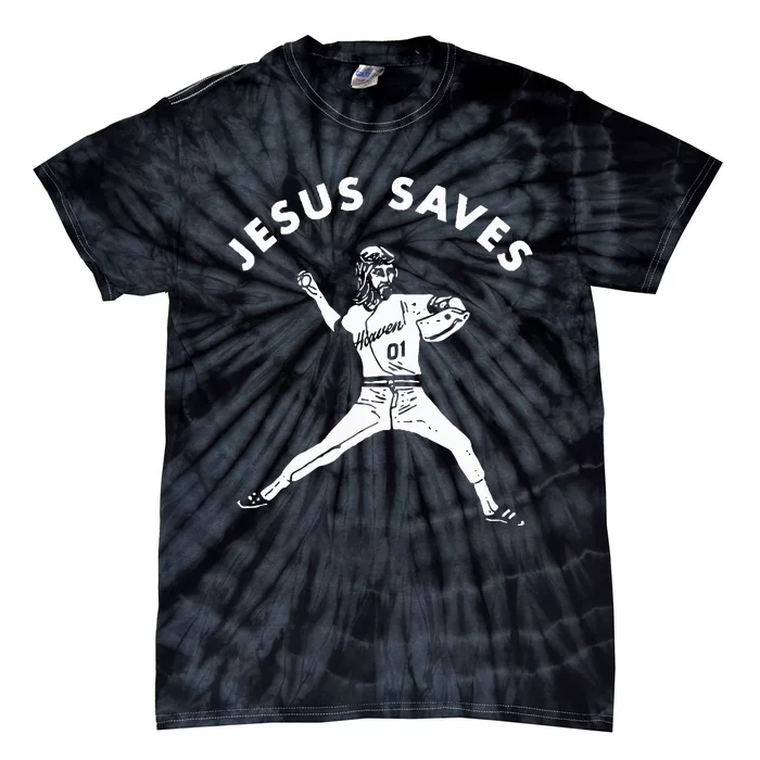 Jesus Saves Religious Christian Faith Baseball Tie-Dye T-Shirt