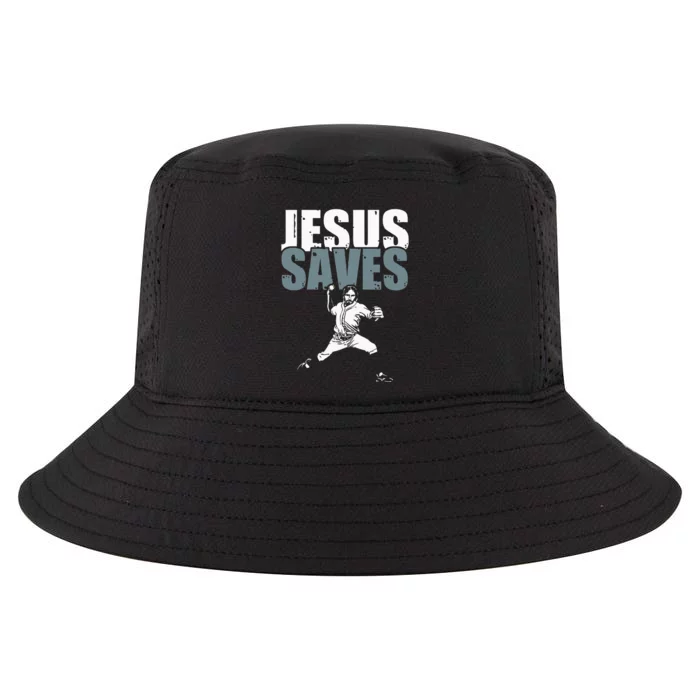 Jesus Saves Religious Christian Baseball Player Gift Cool Comfort Performance Bucket Hat