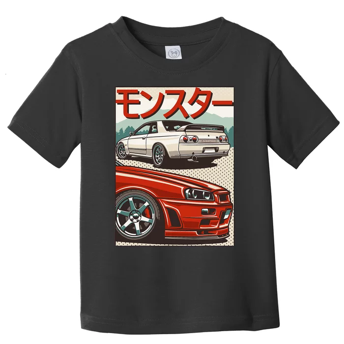 Jdm Skyline R32 Car Tuning Japan Rising Sun Drift Toddler T-Shirt