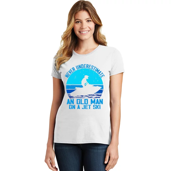 Jet Ski Rider And Driver Waves Riding Water Sport Grandpa Women's T-Shirt