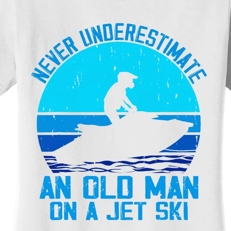 Jet Ski Rider And Driver Waves Riding Water Sport Grandpa Women's T-Shirt