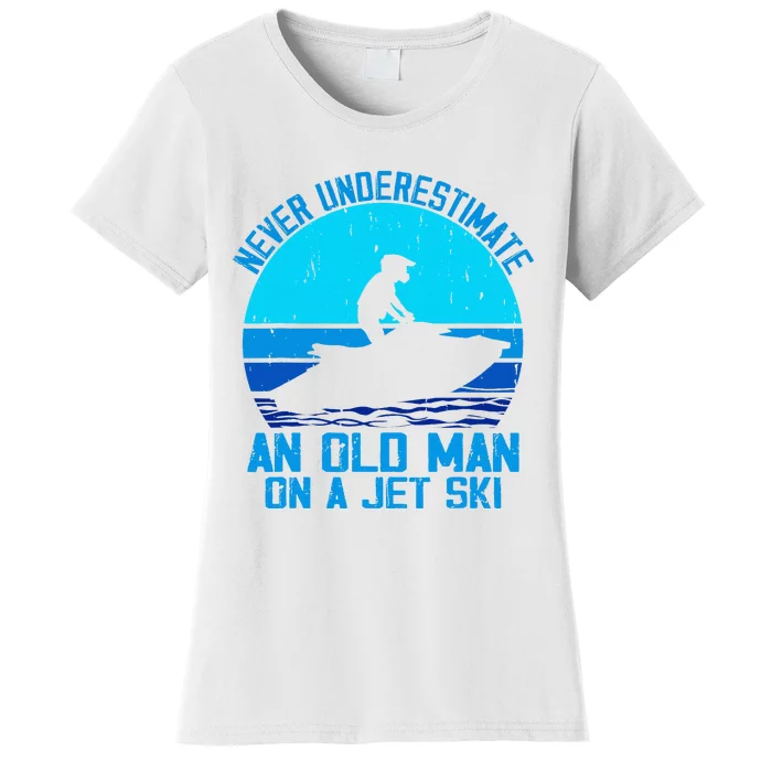 Jet Ski Rider And Driver Waves Riding Water Sport Grandpa Women's T-Shirt