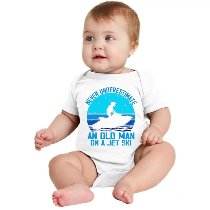 Jet Ski Rider And Driver Waves Riding Water Sport Grandpa Baby Bodysuit