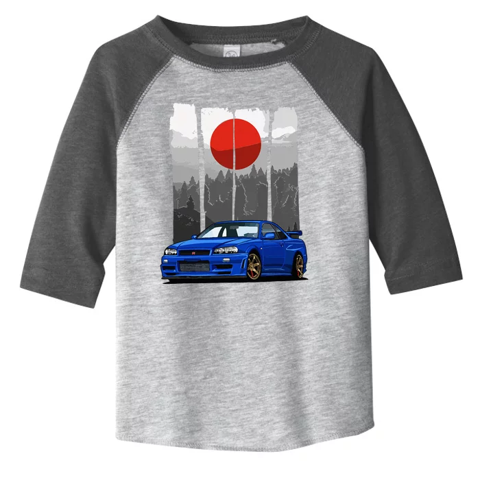 Jdm Skyline R34 Car Tuning Japan Rising Sun Drift Toddler Fine Jersey T-Shirt