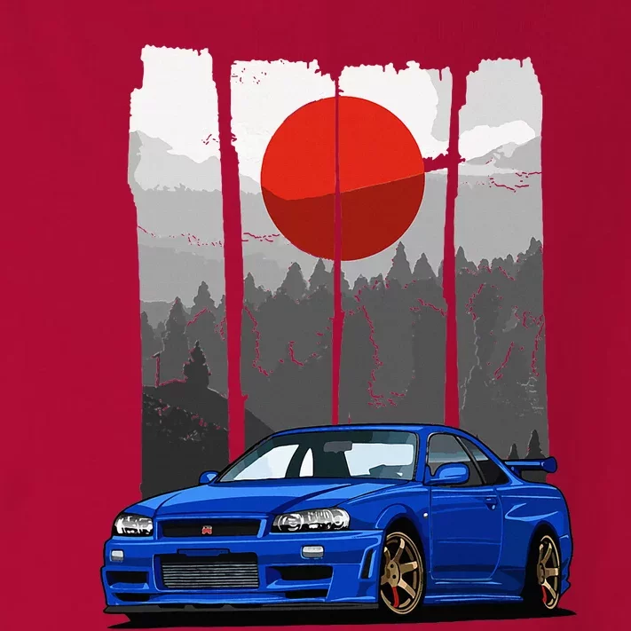 Jdm Skyline R34 Car Tuning Japan Rising Sun Drift Toddler Long Sleeve Shirt