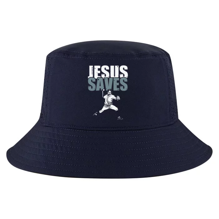 Jesus Saves Religious Christian Baseball Player Gift Cool Comfort Performance Bucket Hat