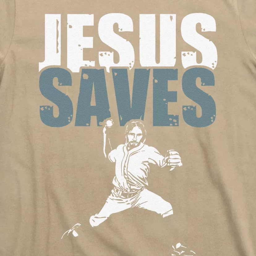 Jesus Saves Religious Christian Baseball Player Gift T-Shirt